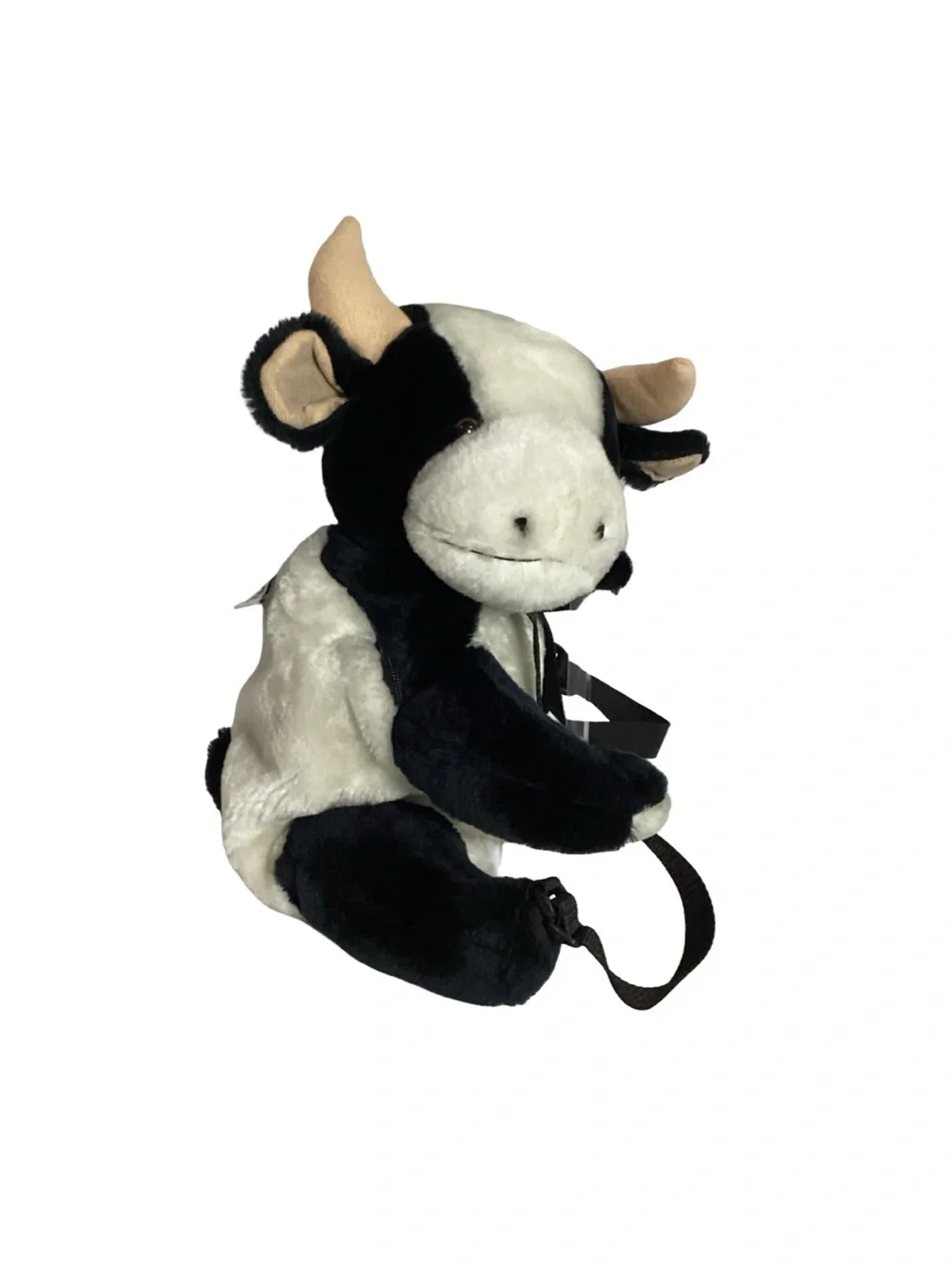 Goldbug Plush White & Black Cow Zippered Backpack Novelty Bag VGUC